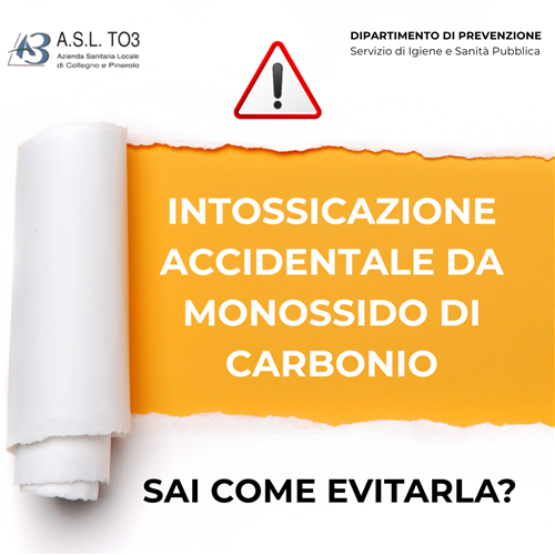 Prevenzione delle intossicazioni da monossido di carbonio (CO) - Diffusione materiale informativo